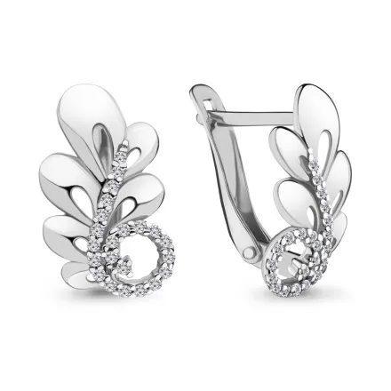 41541А Серьги из Серебра с фианитами