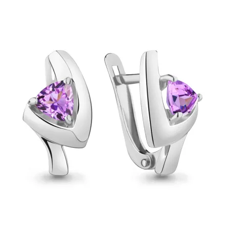 4755504 Серьги из Серебра с аметистами