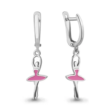 33661 Серьги из Серебра с эмалью из коллекции "Happy"
