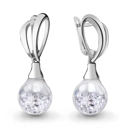 45392 Серьги из Серебра с стёклами из коллекции "French ball"
