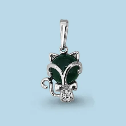2515209А Подвеска из Серебра с агатом, фианитами