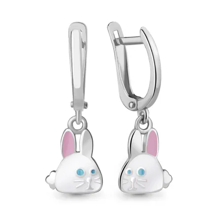 34186 Серьги из Серебра с эмалью из коллекции "Happy"