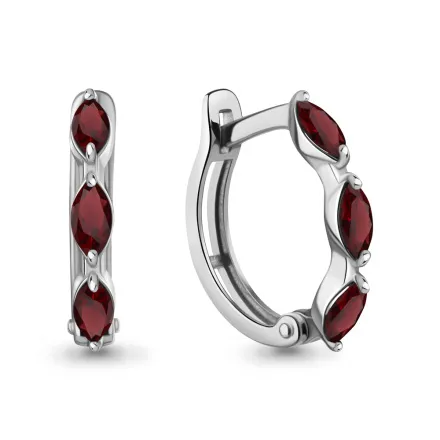 45010803 Серьги из Серебра с гранатами