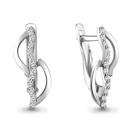 41297А Серьги из Серебра с фианитами