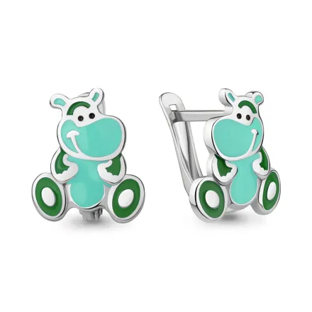 34455 Серьги из Серебра с эмалью из коллекции "Happy"