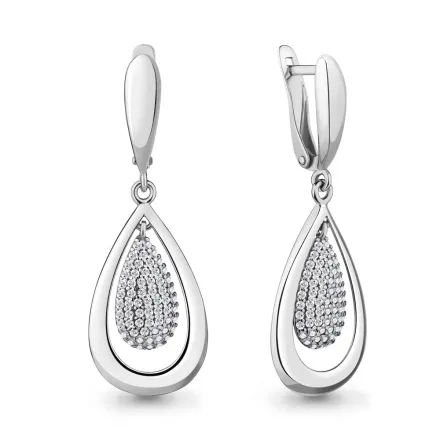 41307А Серьги из Серебра с фианитами