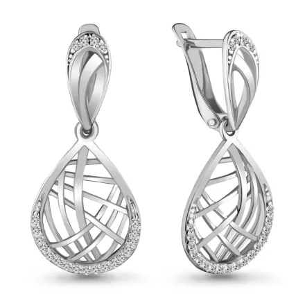 42543А Серьги из Серебра с фианитами