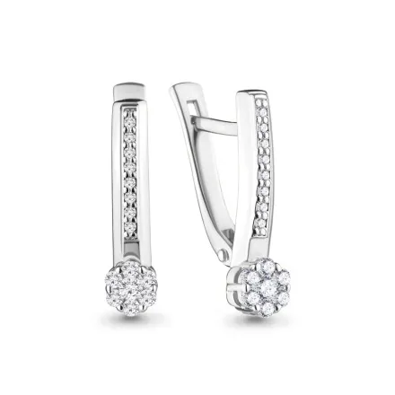 41801А Серьги из Серебра с фианитами