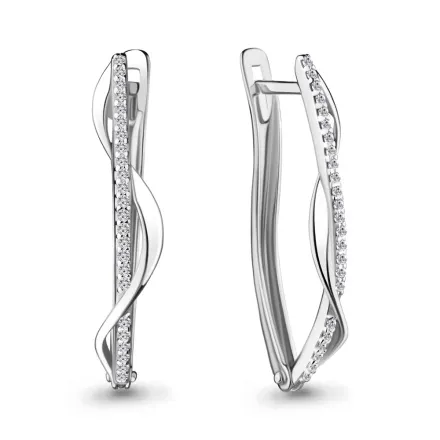 45570А Серьги из Серебра с фианитами из коллекции "Lady Style"