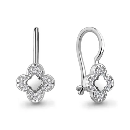 400809А Серьги из Серебра с фианитами