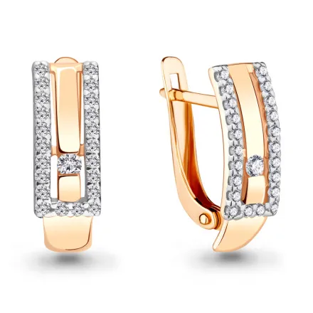 45322А Серьги из Золота с фианитами из коллекции "Must Have"