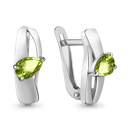 4780407 Серьги из Серебра с хризолитами