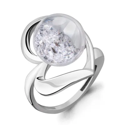 64478 Кольцо из Серебра с стеклом из коллекции "French ball"