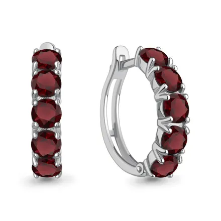 45010503 Серьги из Серебра с гранатами