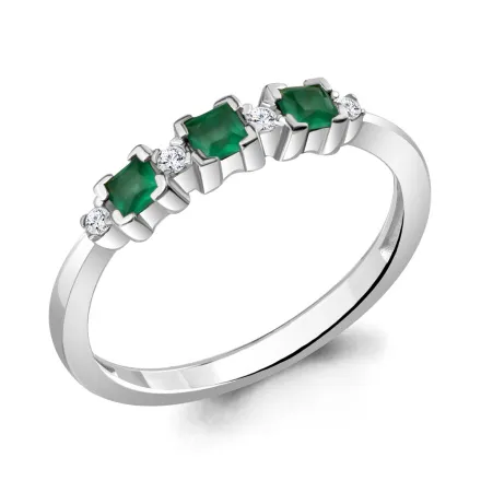 6942709А Кольцо из Серебра с агатами, фианитами