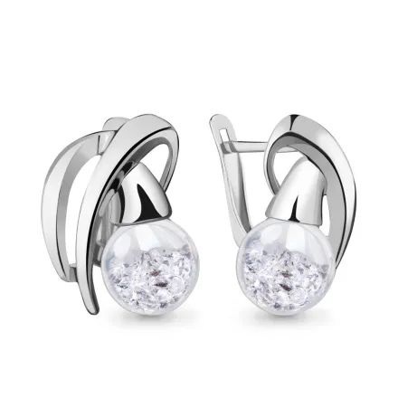45391 Серьги из Серебра с стёклами из коллекции "French ball"
