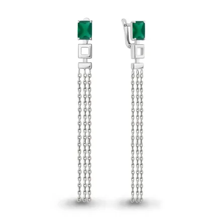 4758709 Серьги из Серебра с агатами