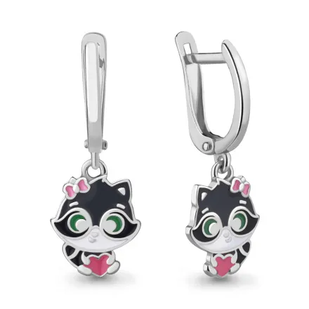 34188 Серьги из Серебра с эмалью из коллекции "Happy"