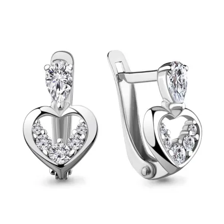 48735А Серьги из Серебра с фианитами из коллекции "Happy"