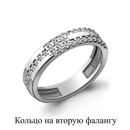 67506А Кольцо из Серебра с фианитами из коллекции "Foxy"