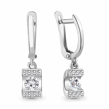 48848А Серьги из Серебра с фианитами
