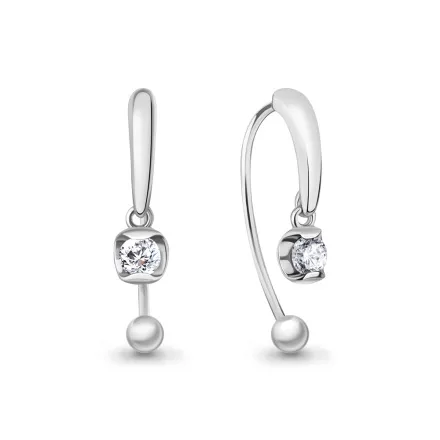 450308 Серьги из Серебра с фианитами
