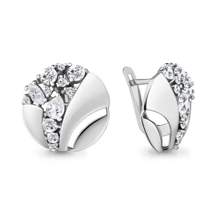 45855А Серьги из Серебра с фианитами из коллекции "Fresh"