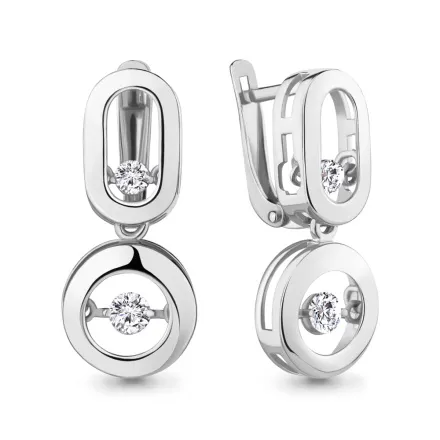 46184 Серьги из Серебра с фианитами