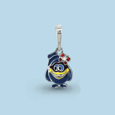 22952А Подвеска из Серебра с фианитом, эмалью из коллекции "Happy"