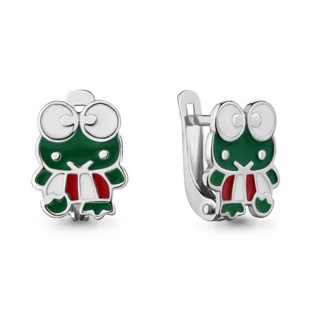 33138 Серьги из Серебра с эмалью из коллекции "Happy"