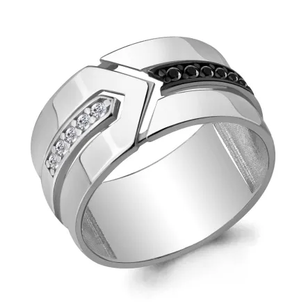68608АЧ Кольцо из Серебра с нанокристаллами, фианитами