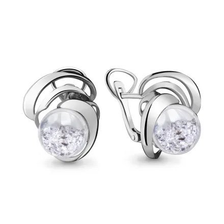 45343 Серьги из Серебра с стёклами из коллекции "French ball"