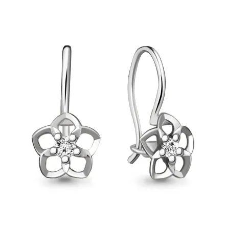 40961 Серьги из Серебра с фианитами из коллекции "Happy"