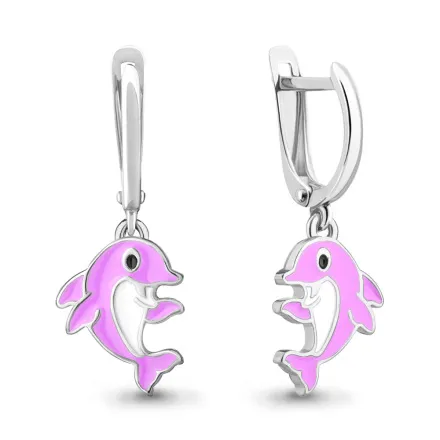 34159 Серьги из Серебра с эмалью из коллекции "Happy"