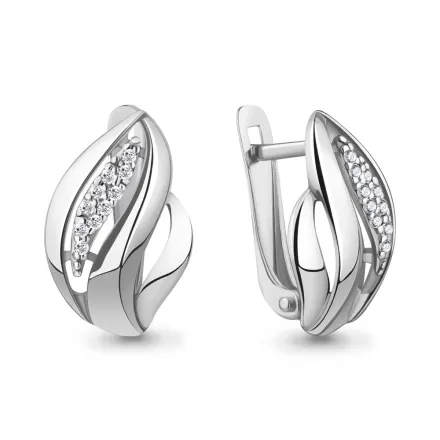 42136А Серьги из Серебра с фианитами