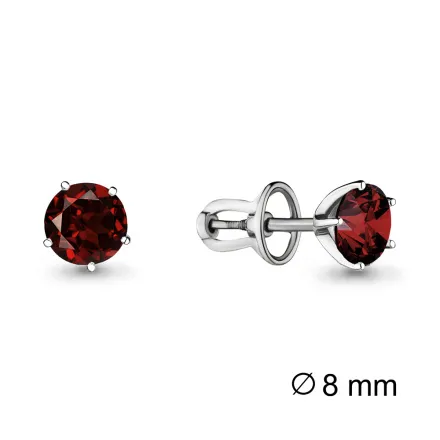 4404003 Серьги из Серебра с гранатами