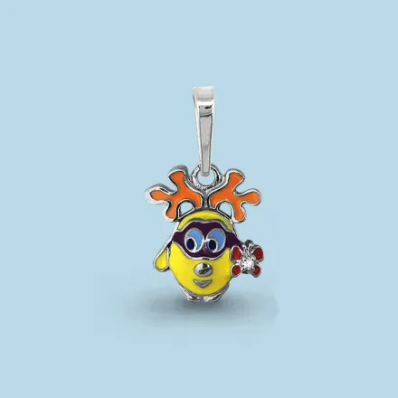 22951А Подвеска из Серебра с фианитом, эмалью из коллекции "Happy"