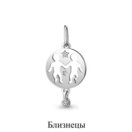 23192А Подвеска из Серебра с фианитами из коллекции "Гороскоп"
