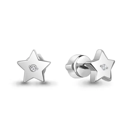 040347 Серьги из Серебра с бриллиантами