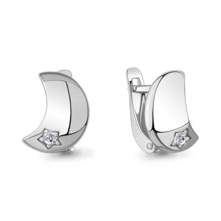 400691А Серьги из Серебра с фианитами