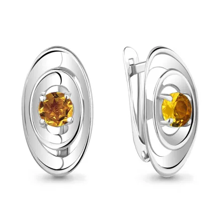 4750806 Серьги из Серебра с цитринами