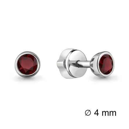 4407103 Серьги из Серебра с гранатами
