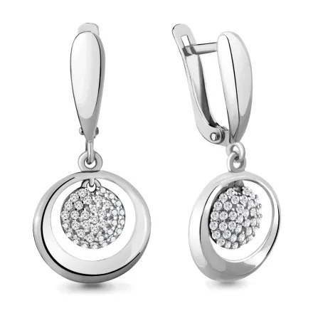 41308А Серьги из Серебра с фианитами