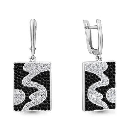 49542Ч Серьги из Серебра с стёклами