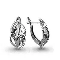 41798А Серьги из Серебра с фианитами