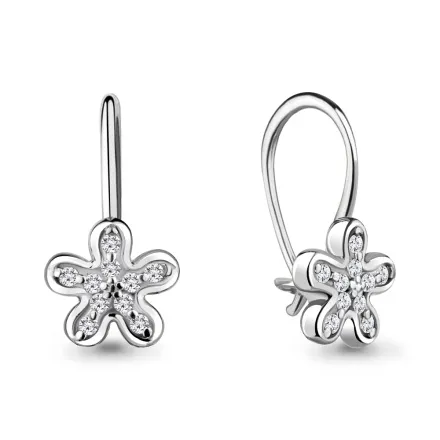 45056А Серьги из Серебра с фианитами из коллекции "Happy"