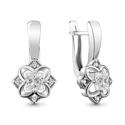 48199А Серьги из Серебра с фианитами
