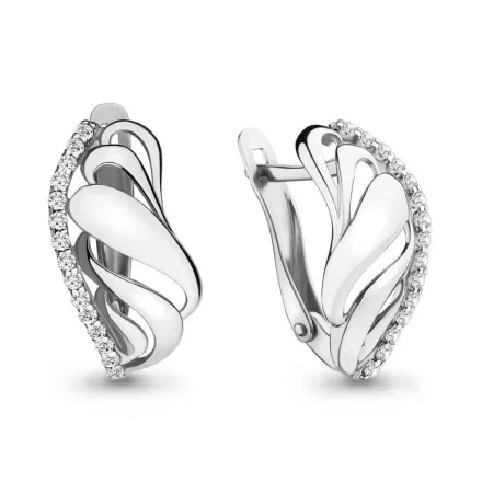42138А Серьги из Серебра с фианитами