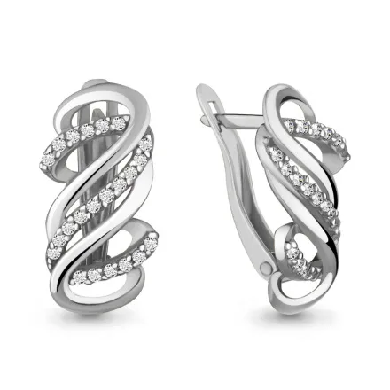 42586А Серьги из Серебра с фианитами
