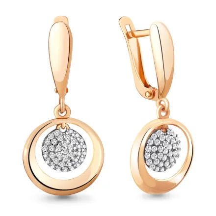 41308А Серьги из Золота с фианитами